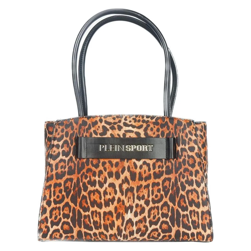 Plein Sport Leopard Print Shopper with Logo Accent