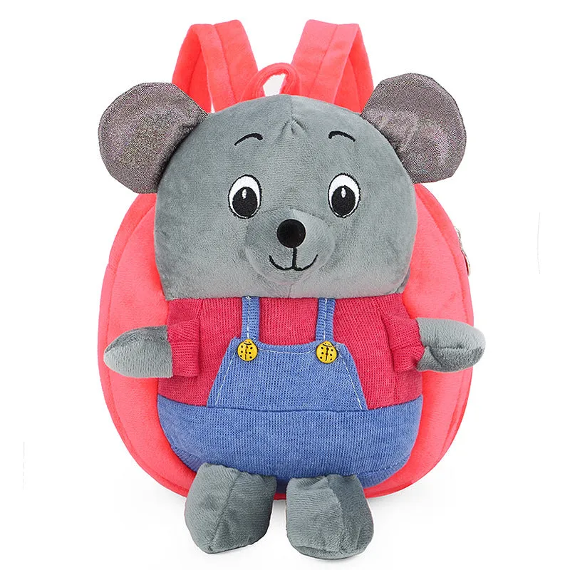 Red small bears Children's baby plush toy small school bag backpack cartoon bag