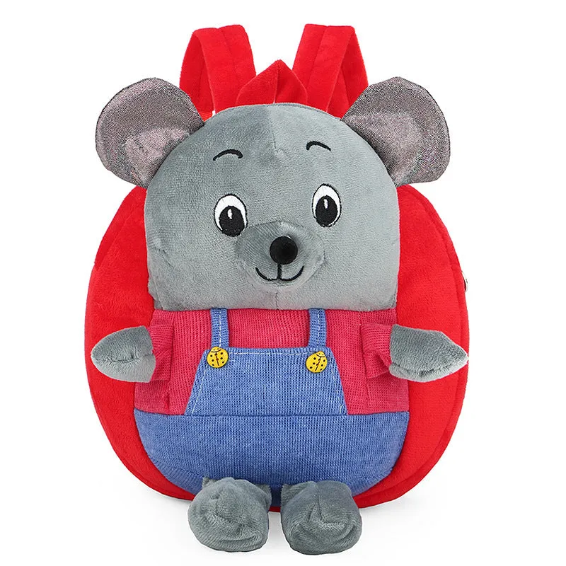 Red small bears Children's baby plush toy small school bag backpack cartoon bag