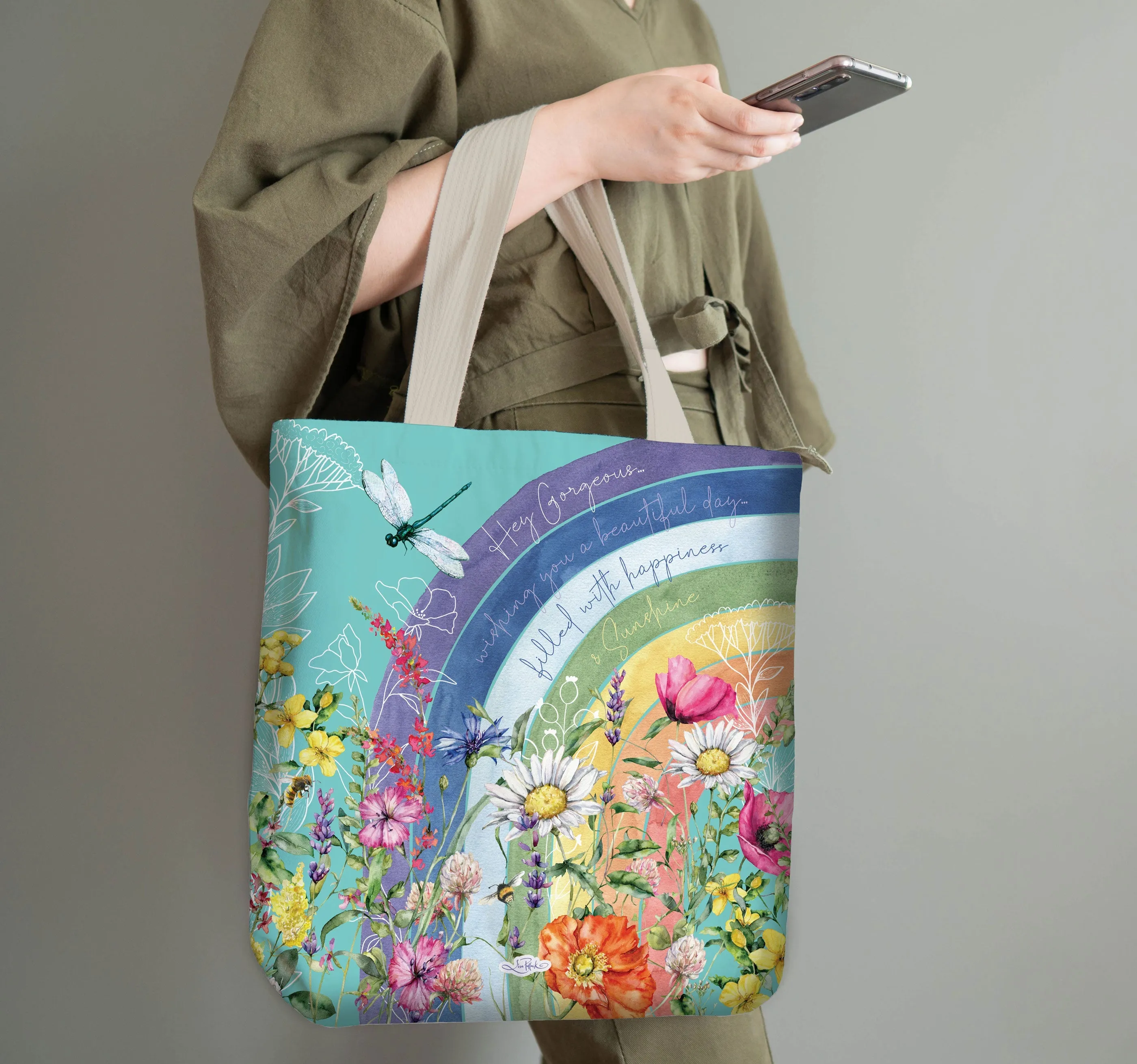 Shopping Tote - Rainbow Wildflower