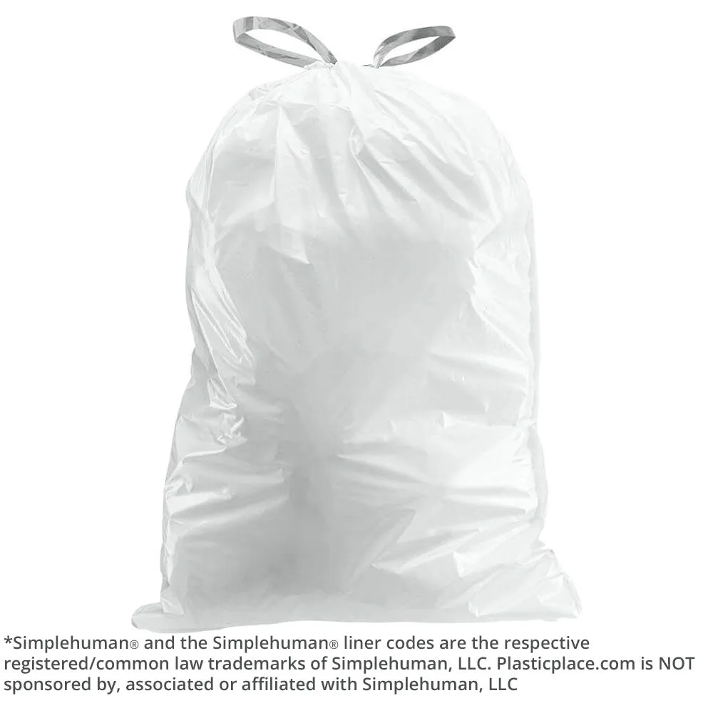 Simplehuman®* Compatible Trash Bags - Code H - 8-9 Gallon - 200/Case