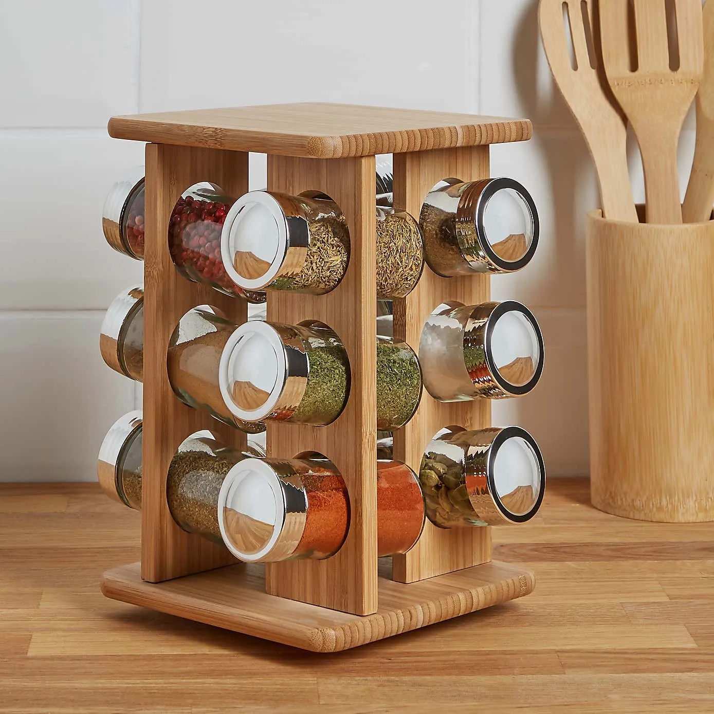 Spice Rack with 16 Jars