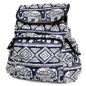 Traveler Backpacks - 3 Pocket Blue Elephant