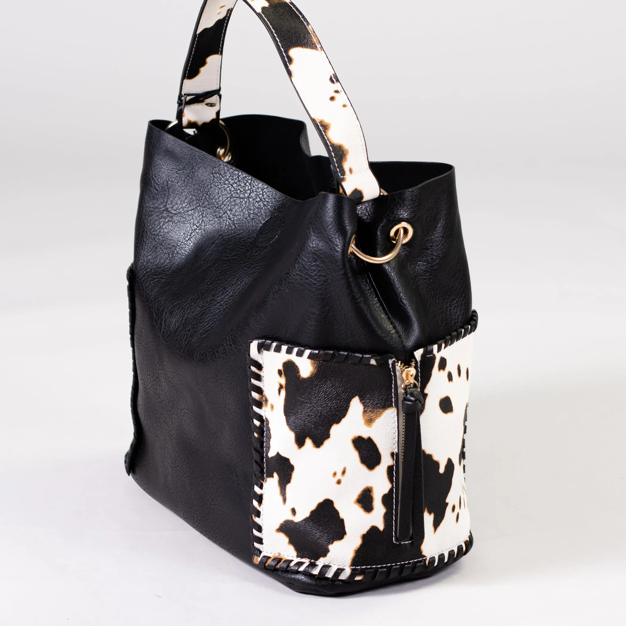 Wildest Dreams Cow Handbag - Black